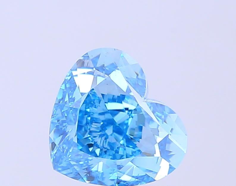 3.01 Ct. Fancy Vivid  Blue Heart Lab Grown Diamond