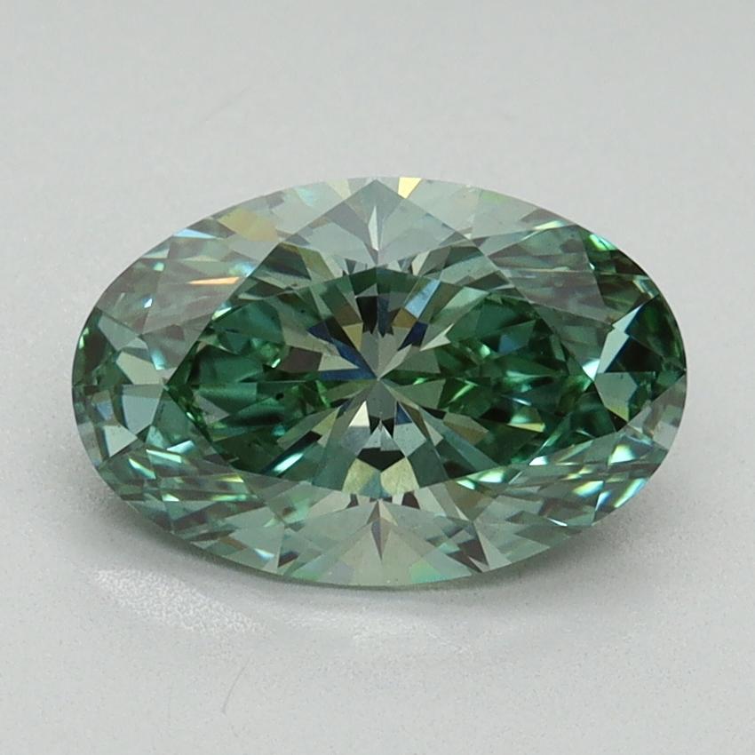 1.63 Ct. Fancy Vivid Green Oval Lab Grown Diamond
