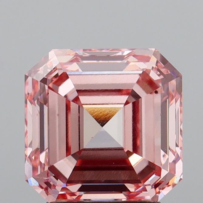 3.02 Ct. Fancy Intense  Pink Asscher Lab Grown Diamond