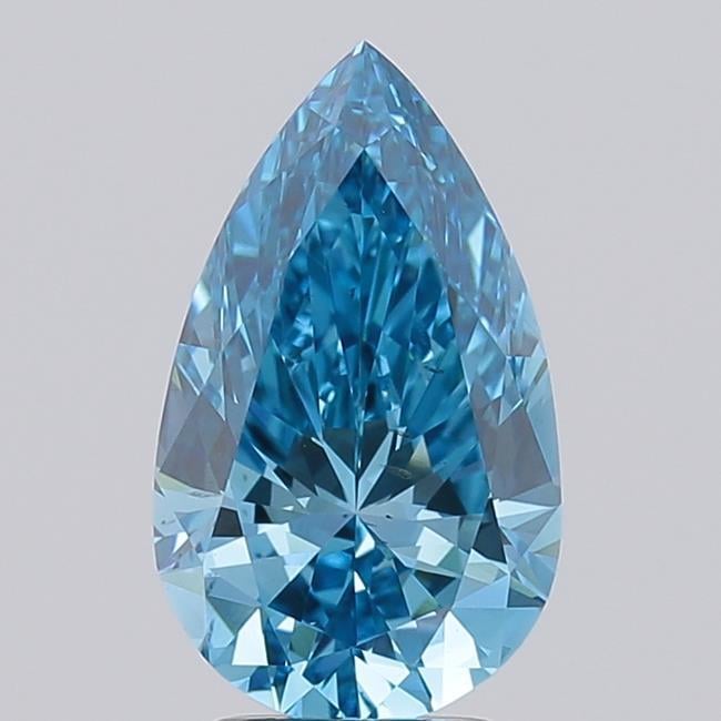 3.03 Ct. Fancy Vivid  Blue Pear Lab Grown Diamond