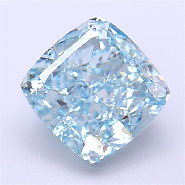 2.27 Ct. Fancy Vivid Green Cushion Lab Grown Diamond