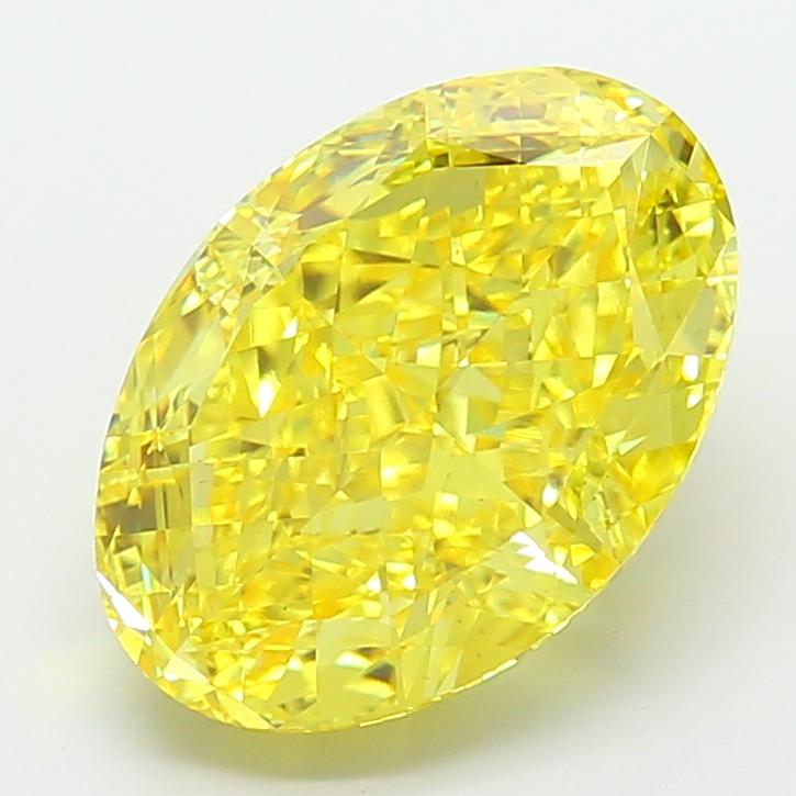 7.82 Ct. Fancy Vivid  Yellow Oval Lab Grown Diamond
