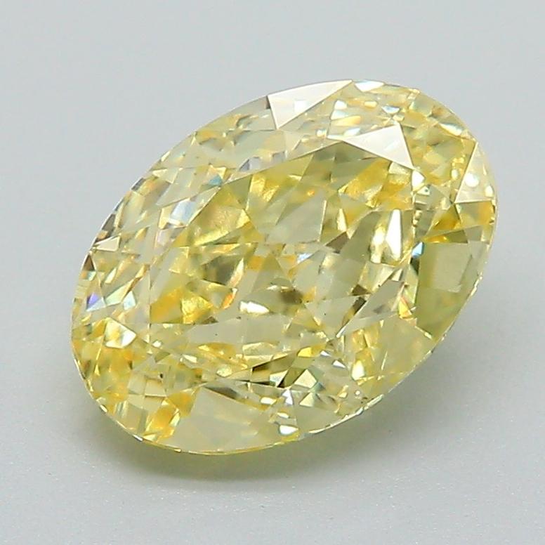 2.00 Ct. Fancy Intense Yellow Oval Lab Grown Diamond