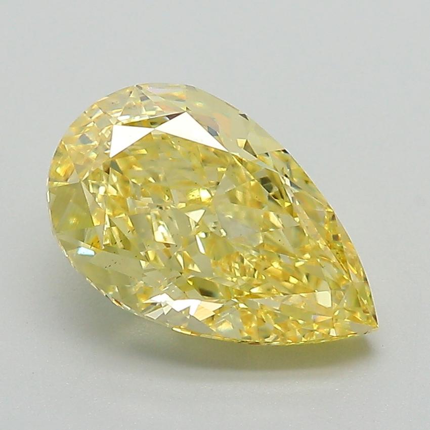 2.62 Ct. Fancy Intense Yellow Pear Lab Grown Diamond
