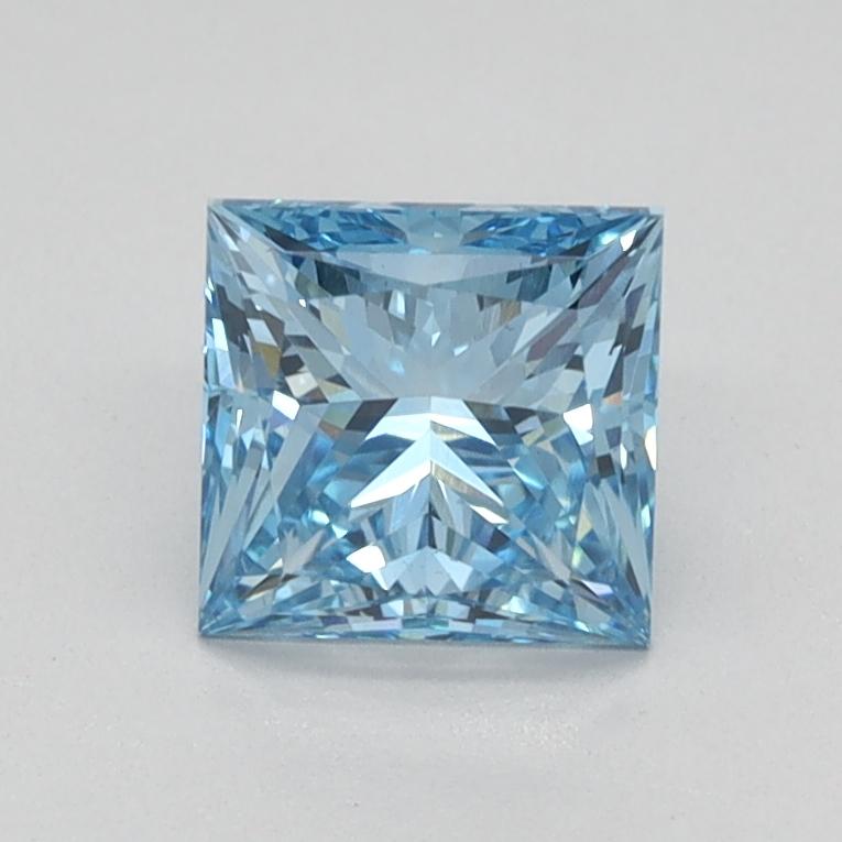 0.82 Ct. Fancy Vivid Blue Princess Lab Grown Diamond