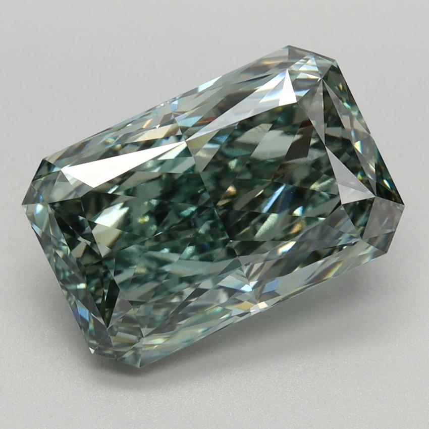 3.60 Ct. Fancy Vivid Green Radiant Lab Grown Diamond