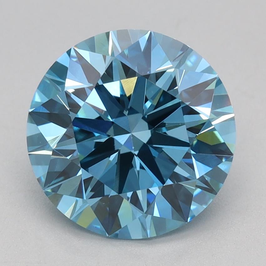 2.00 Ct. Fancy Vivid Blue Round Lab Grown Diamond