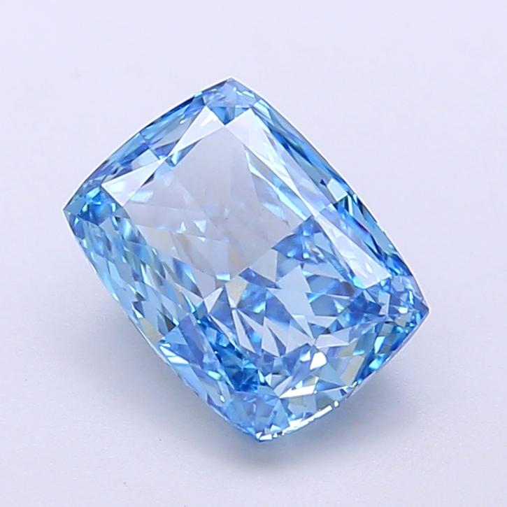 2.03 Ct. Fancy Vivid Blue Cushion Lab Grown Diamond