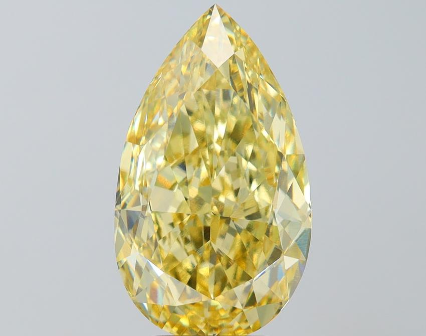7.06 Ct. Fancy Intense Yellow Pear Lab Grown Diamond
