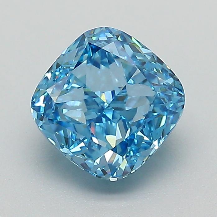 1.50 Ct. Fancy Vivid Blue Cushion Lab Grown Diamond