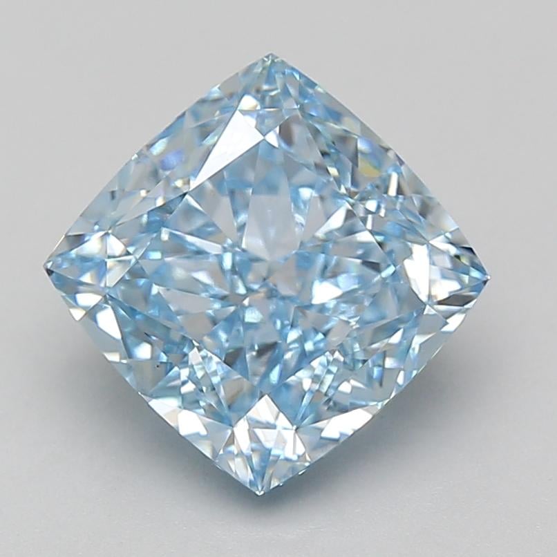 4.09 Ct. Fancy Vivid Blue Cushion Lab Grown Diamond