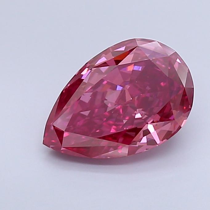 3.11 Ct. Fancy Vivid  Pink Pear Lab Grown Diamond