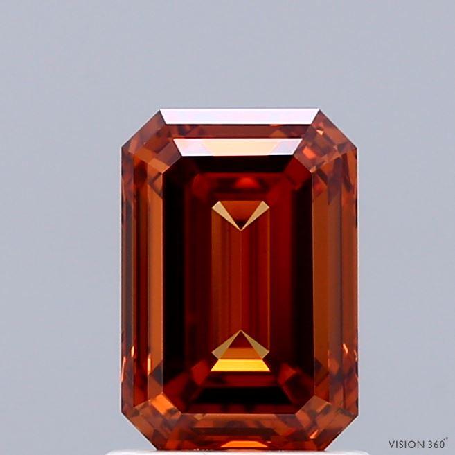1.51 Ct. Fancy Vivid Orange Emerald Lab Grown Diamond