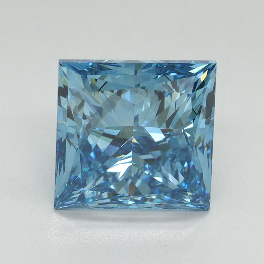 4.04 Ct. Fancy Vivid Blue Princess Lab Grown Diamond
