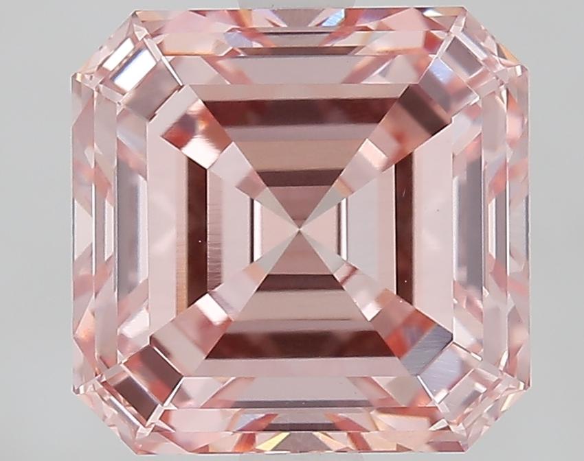 3.08 Ct. Fancy Vivid Pink Asscher Lab Grown Diamond
