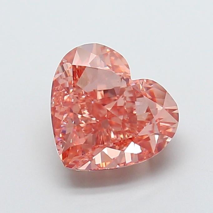 3.16 Ct. Fancy Intense  Pink Heart Lab Grown Diamond