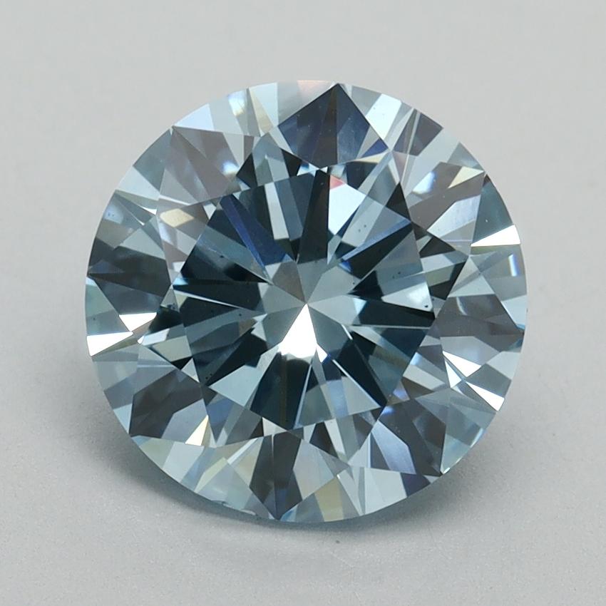 3.01 Ct. Fancy Vivid Blue Round Lab Grown Diamond
