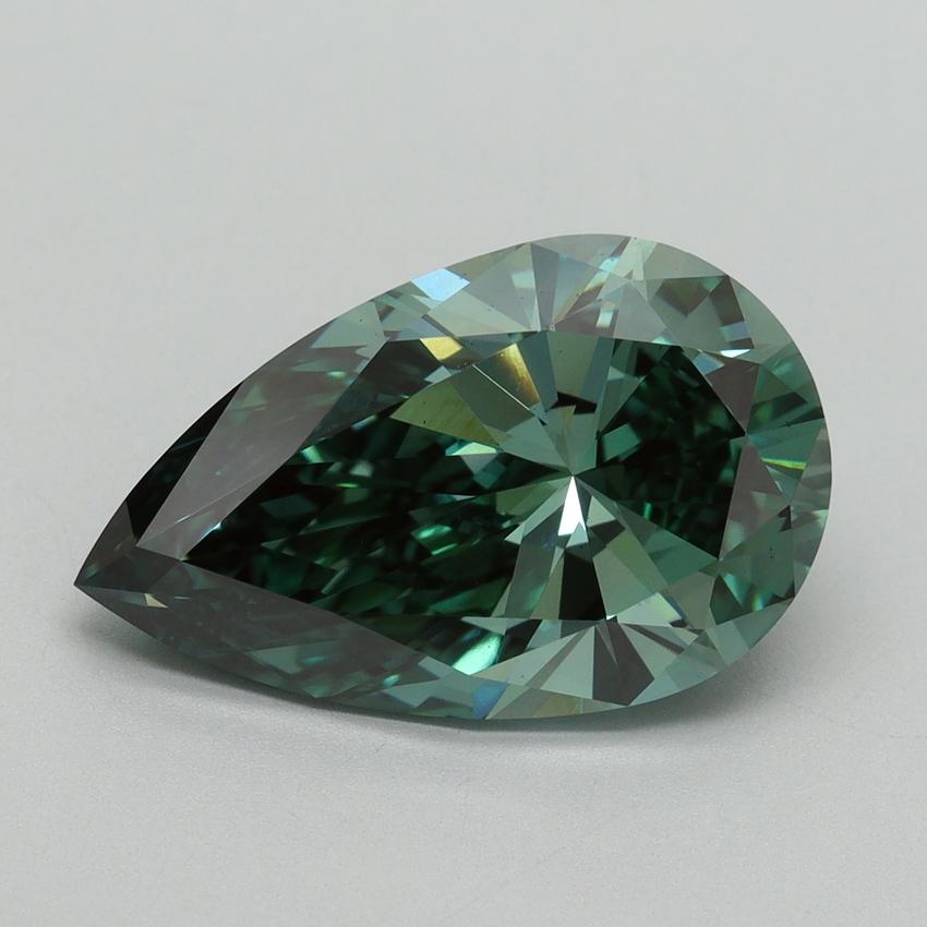5.02 Ct. Fancy Vivid Pacific Green Pear Lab Grown Diamond