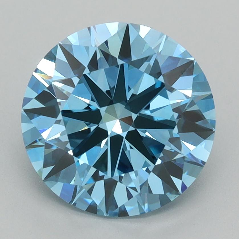 2.75 Ct. Fancy Vivid  Blue Round Lab Grown Diamond