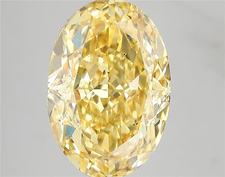 7.07 Ct. Fancy Vivid Yellow Oval Lab Grown Diamond