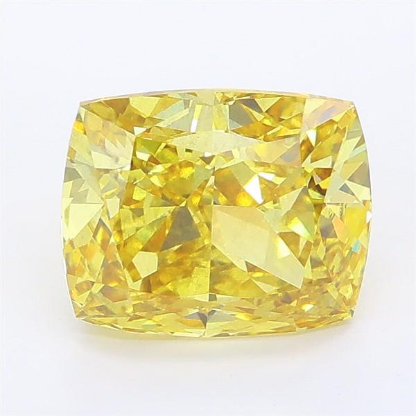 3.02 Ct. Fancy Intense Yellow Cushion Lab Grown Diamond