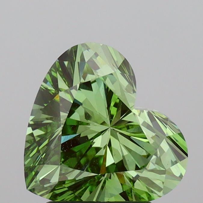 2.09 Ct. Fancy Vivid Green Heart Lab Grown Diamond
