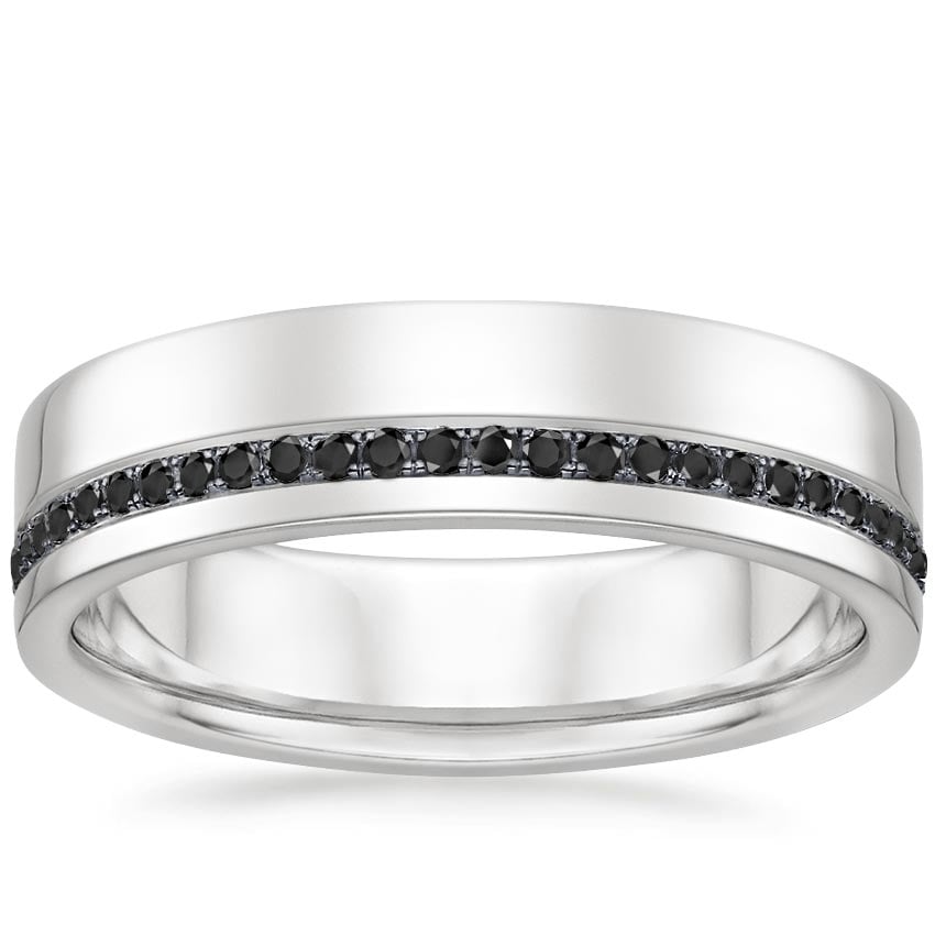 white gold band with black diamonds