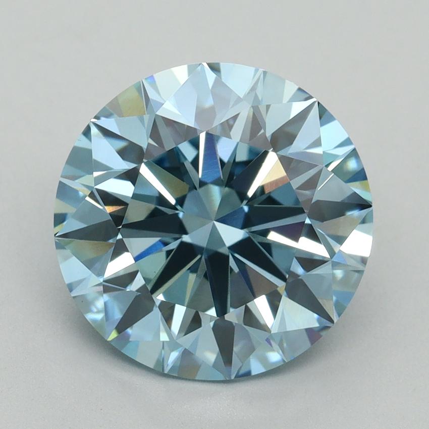 5.09 Ct. Fancy Vivid Blue Round Lab Grown Diamond