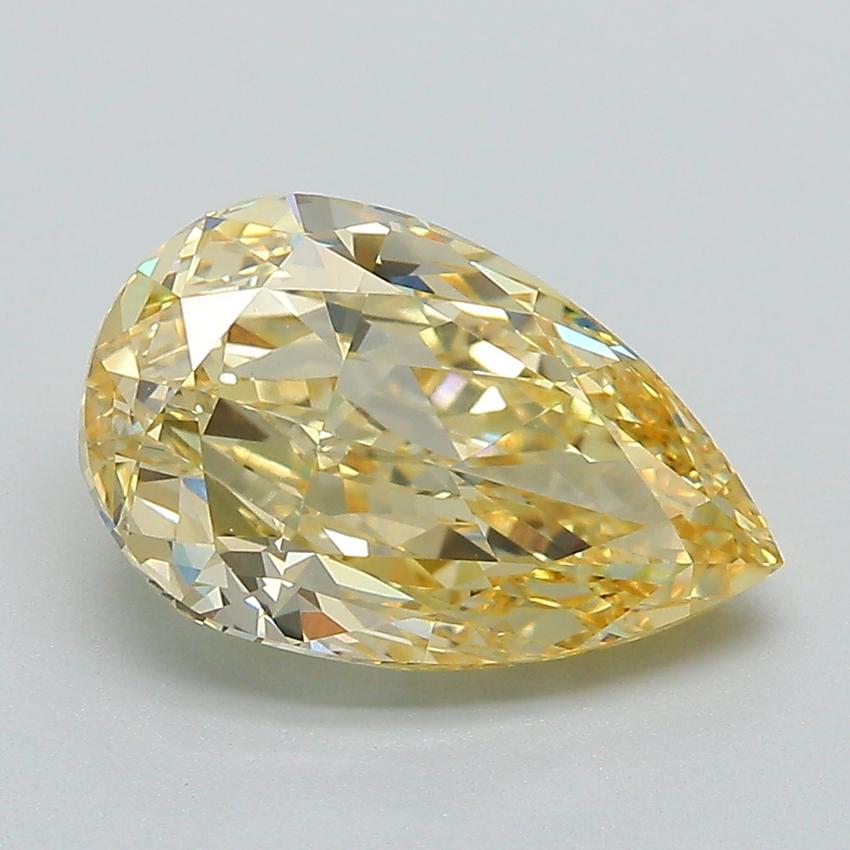 3.08 Ct. Fancy Intense Yellow Pear Lab Grown Diamond