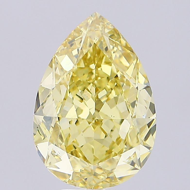 7.65 Ct. Fancy Vivid Yellow Pear Lab Grown Diamond