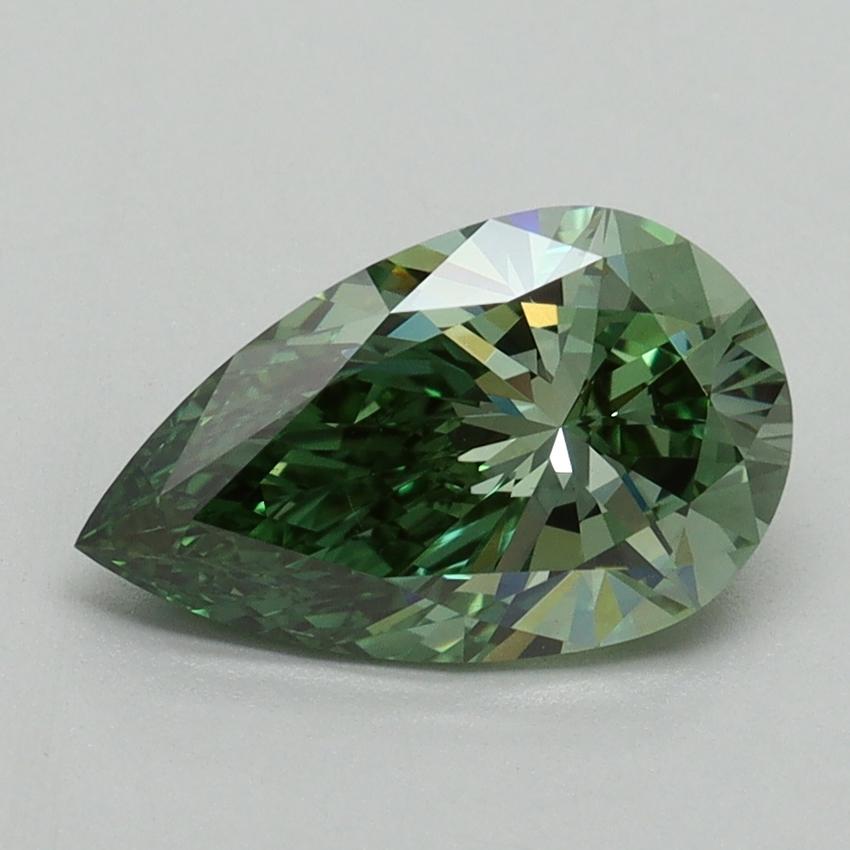 1.60 Ct. Fancy Vivid Green Pear Lab Grown Diamond