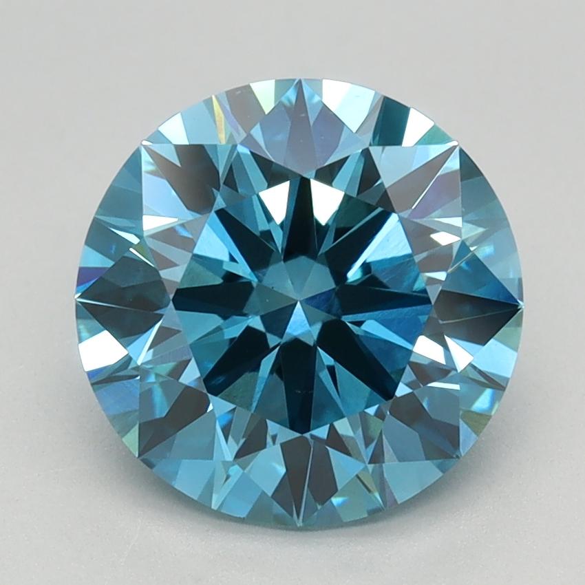 2.38 Ct. Fancy Vivid Blue Round Lab Grown Diamond