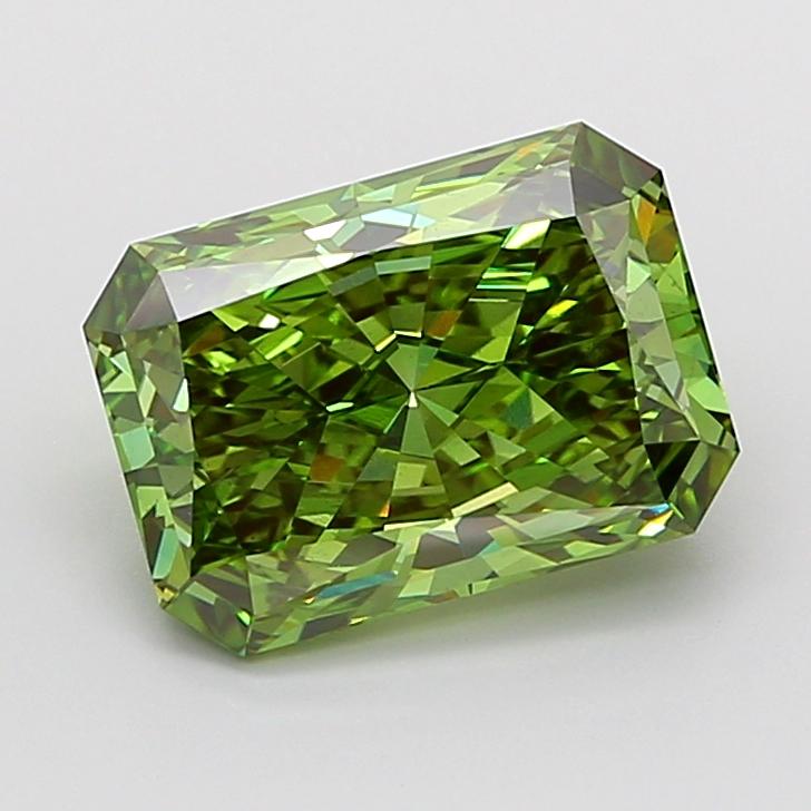 5.55 Ct. Fancy Vivid  Green Radiant Lab Grown Diamond