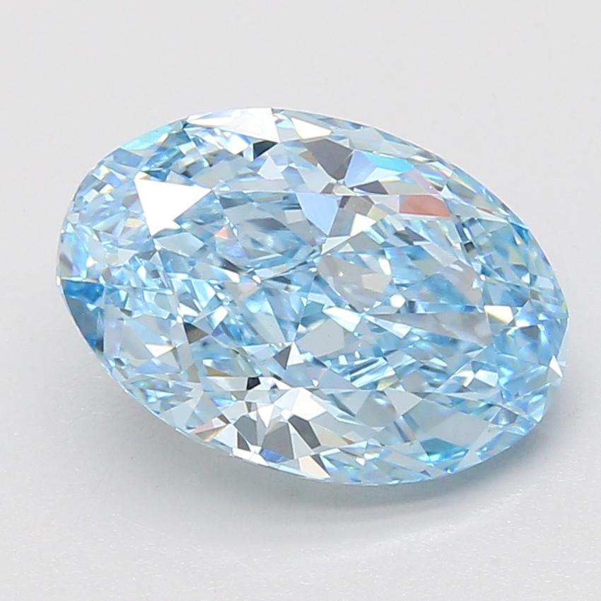 5.02 Ct. Fancy Vivid Blue Oval Lab Grown Diamond