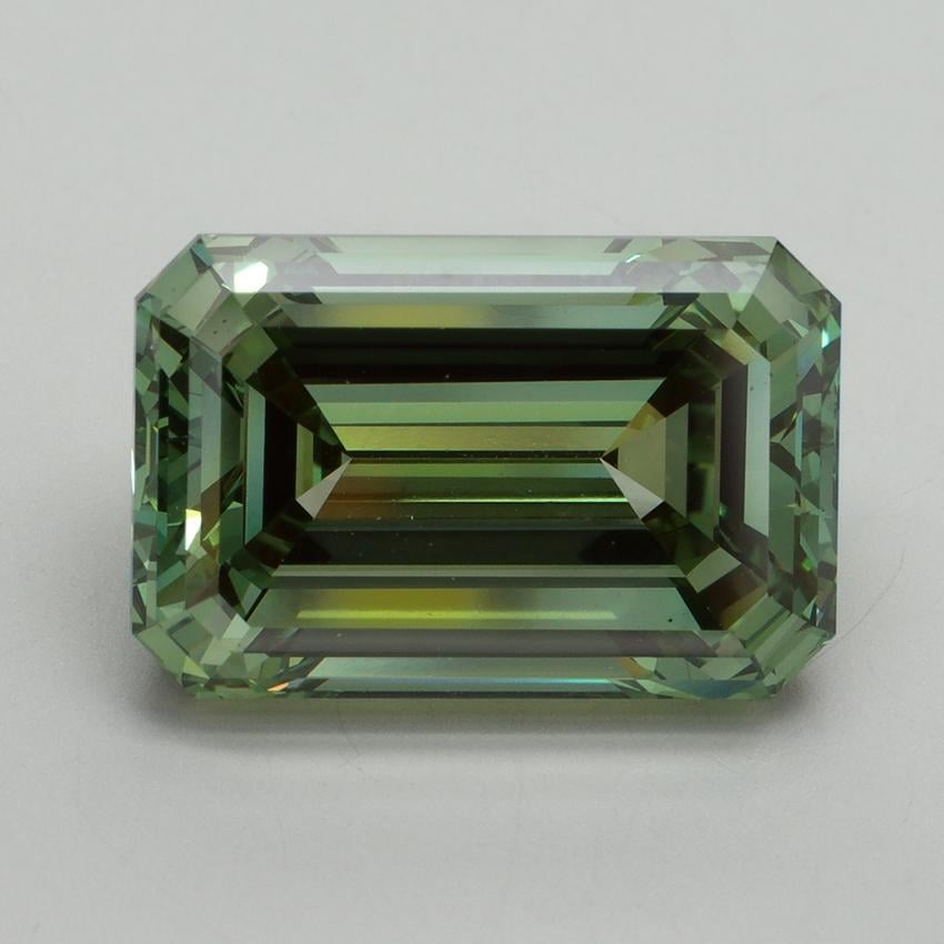 12.02 Ct. Fancy Vivid Green Emerald Lab Grown Diamond