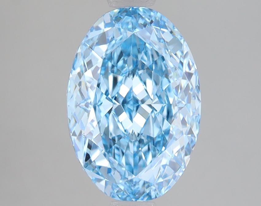 3.02 Ct. Fancy Vivid Blue Oval Lab Grown Diamond