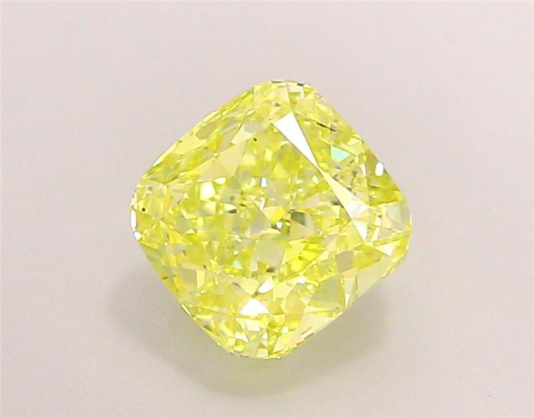 1.70 Ct. Fancy Intense Yellow Cushion Lab Grown Diamond