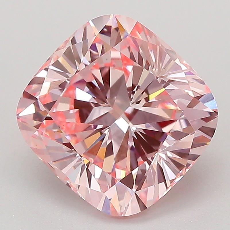 3.07 Ct. Fancy Intense Pink Cushion Lab Grown Diamond