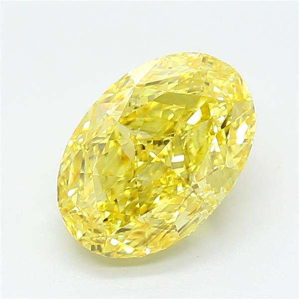 3.02 Ct. Fancy Intense Yellow Oval Lab Grown Diamond
