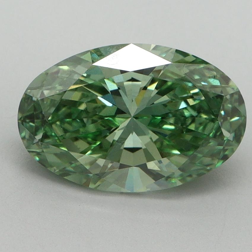 2.02 Ct. Fancy Vivid Pacific Green Oval Lab Grown Diamond