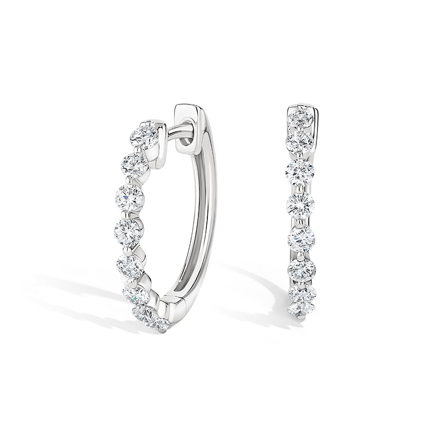 2 diamond hoop earrings