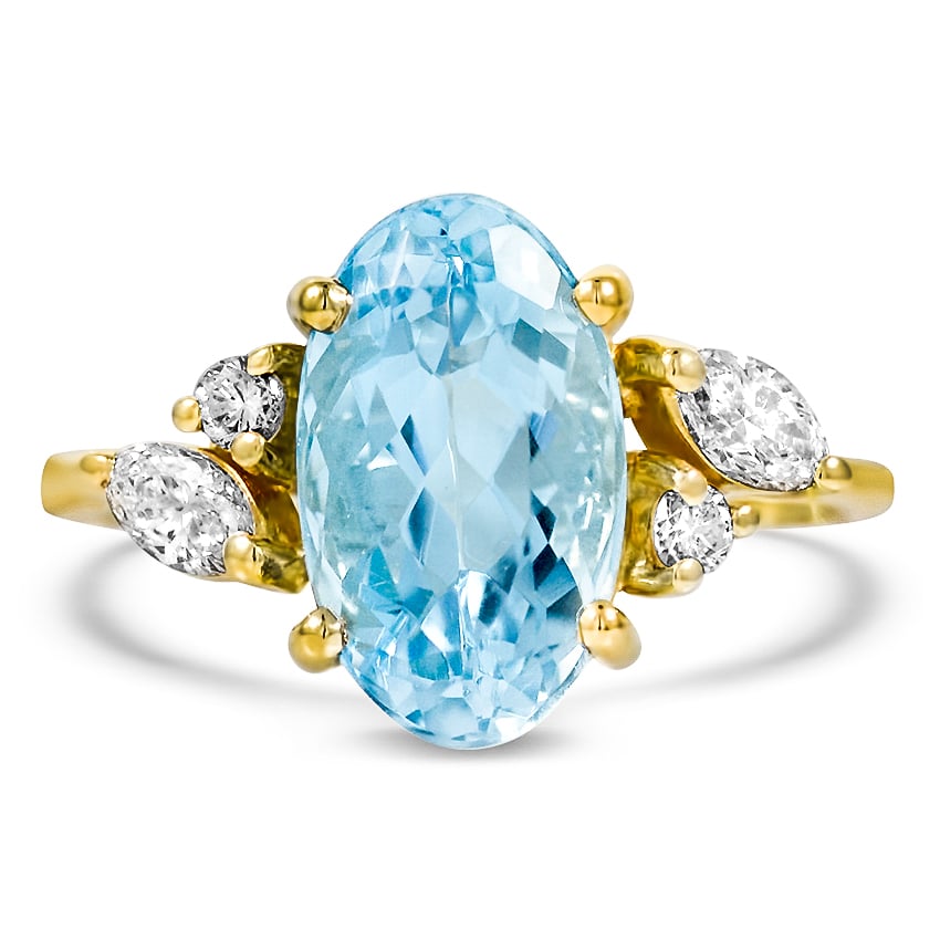 Retro Aquamarine Cocktail Ring