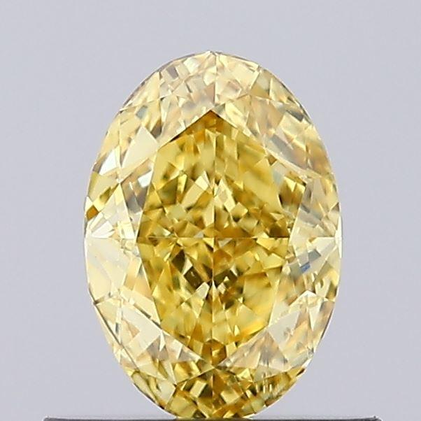0.69 Ct. Fancy Vivid Yellow Oval Lab Grown Diamond