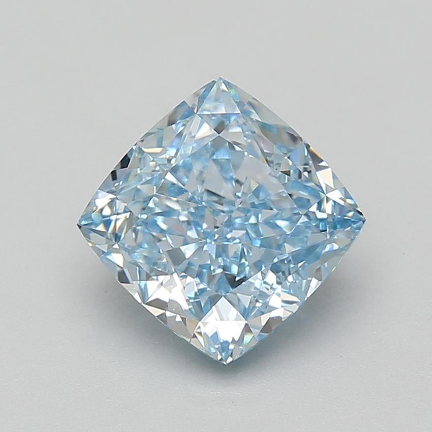 3.08 Ct. Fancy Vivid Blue Cushion Lab Grown Diamond
