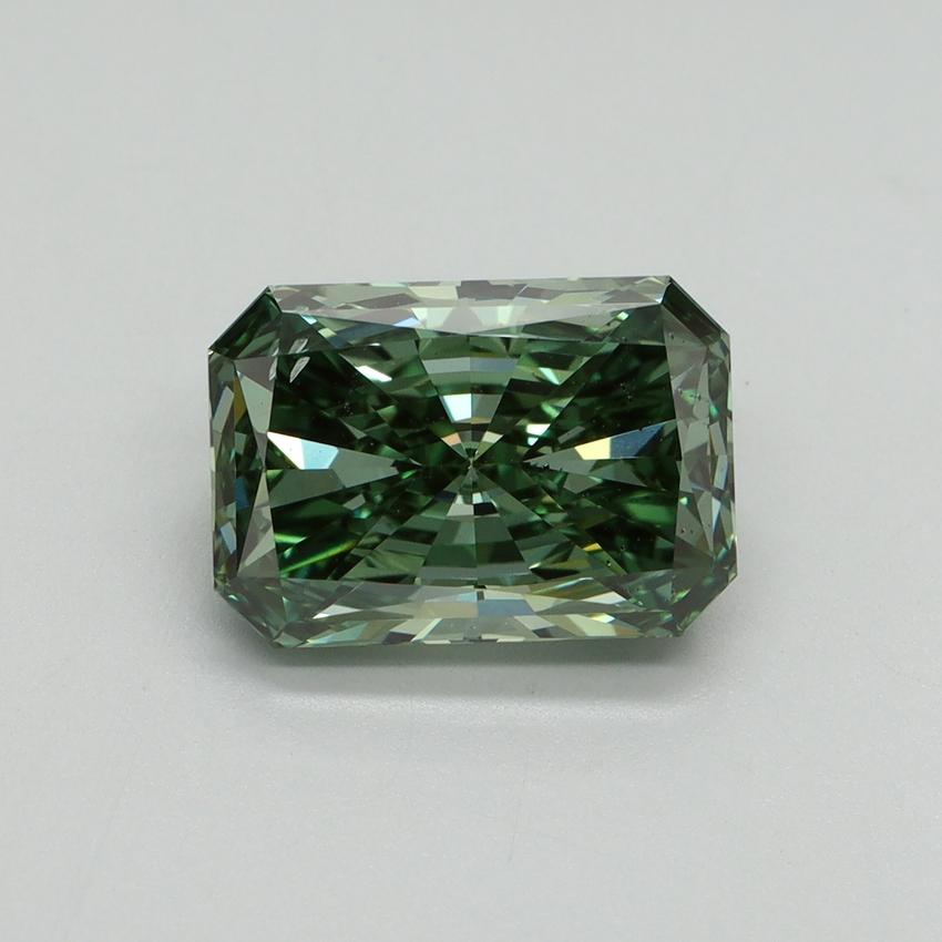 3.00 Ct. Fancy Vivid Green Radiant Lab Grown Diamond