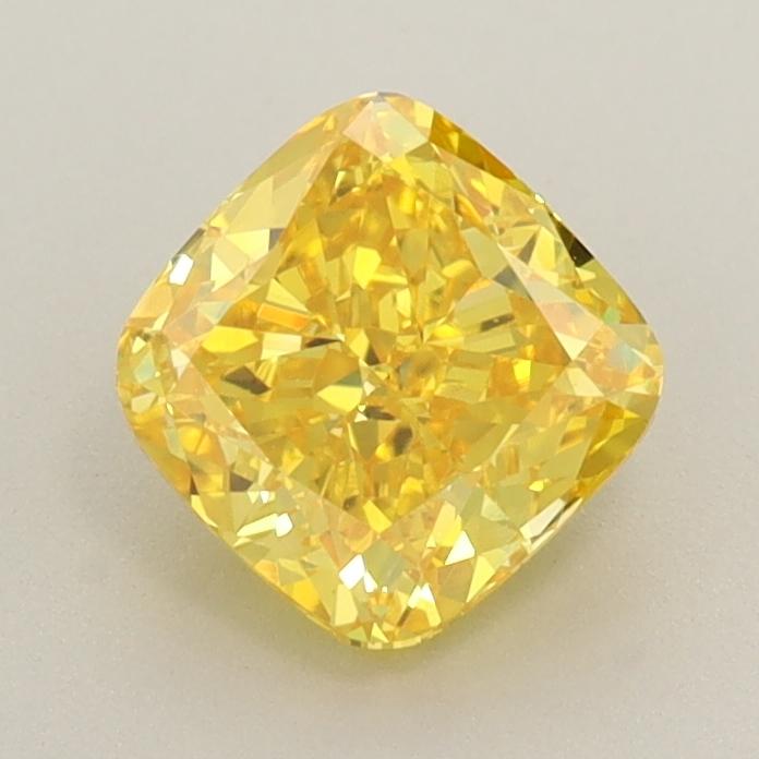 1.07 Ct. Fancy Vivid  Yellow Cushion Lab Grown Diamond