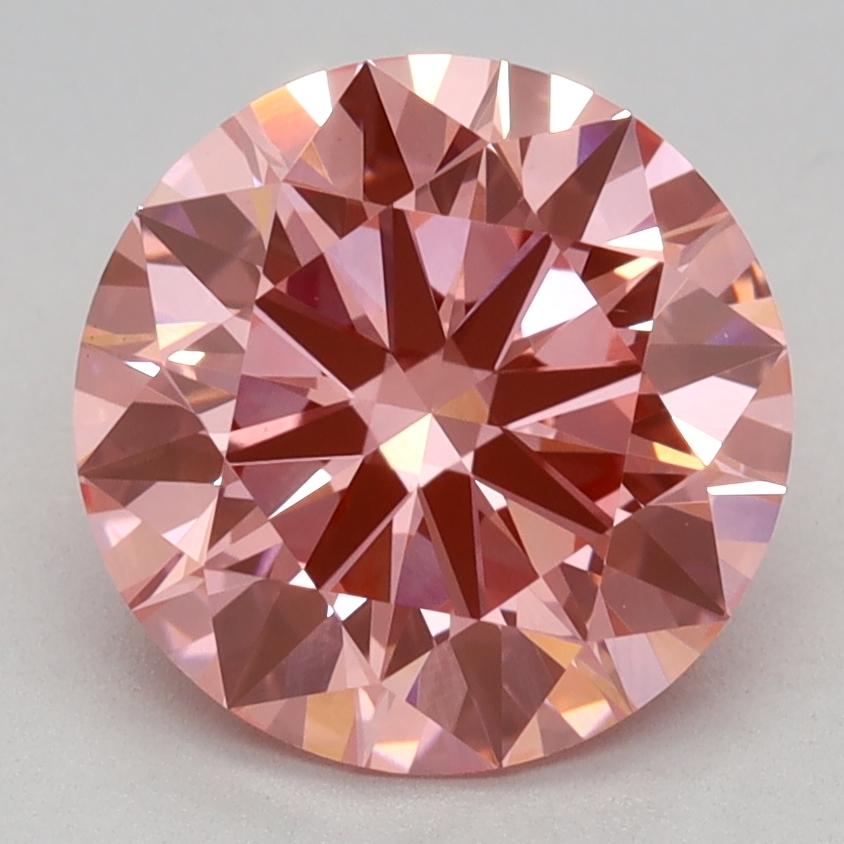 2.22 Ct. Fancy Vivid Pink Round Lab Grown Diamond