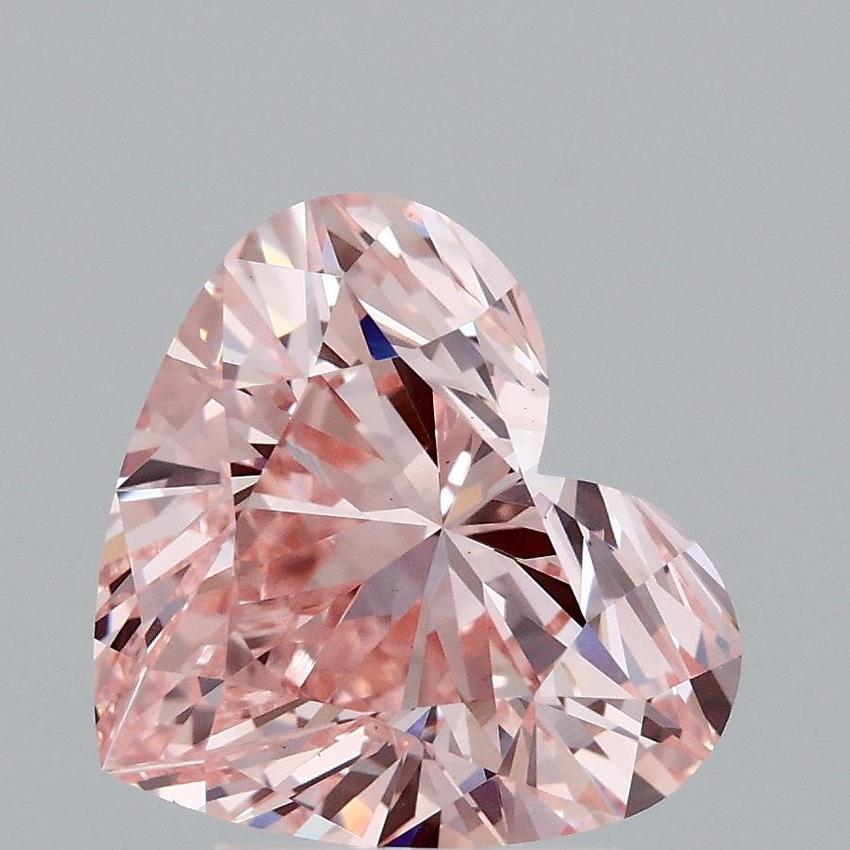 3.02 Ct. Fancy Intense Pink Heart Lab Grown Diamond