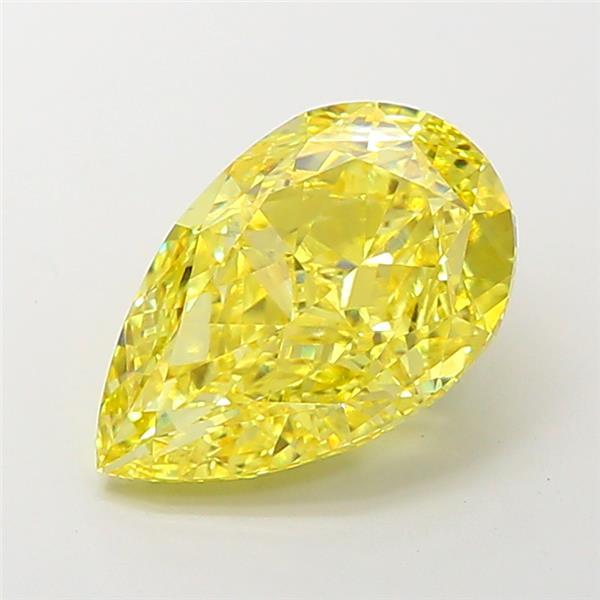 6.08 Ct. Fancy Vivid Yellow Pear Lab Grown Diamond