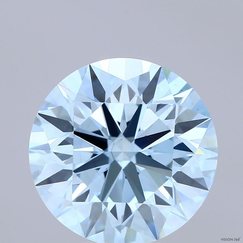 8.06 Ct. Fancy Intense Blue Round Lab Grown Diamond